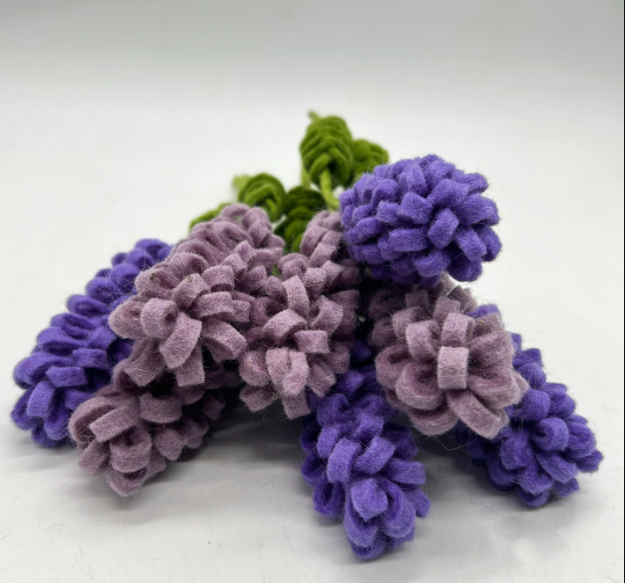 Handmade Multi-Tone Felt Lavender Flowers